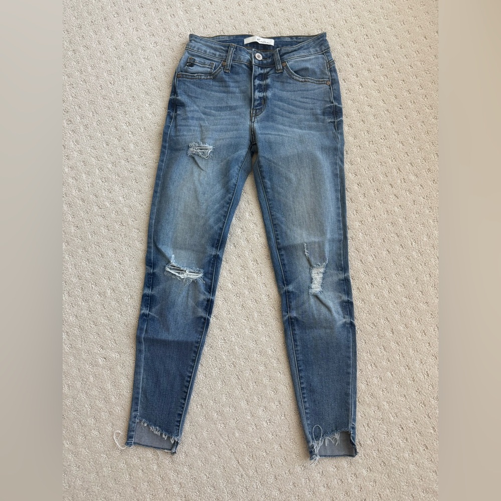 KanCan Distressed Medium Blue Skinny Jeans